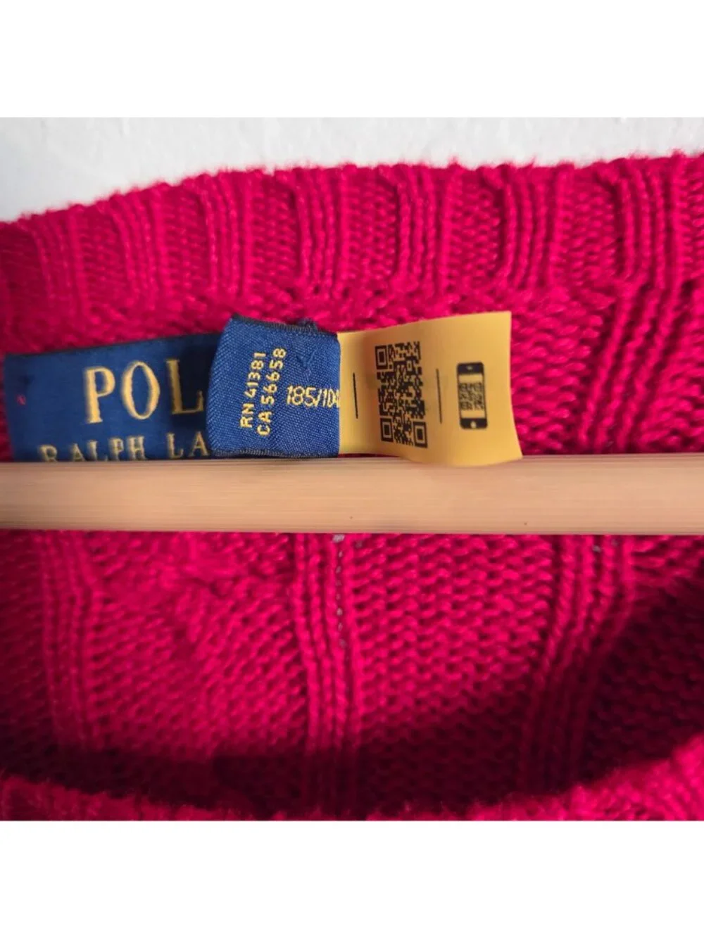 Polo Ralph Lauren Cable Knit Cotton Sweater Pullover Red Men's XL Pony Preppy